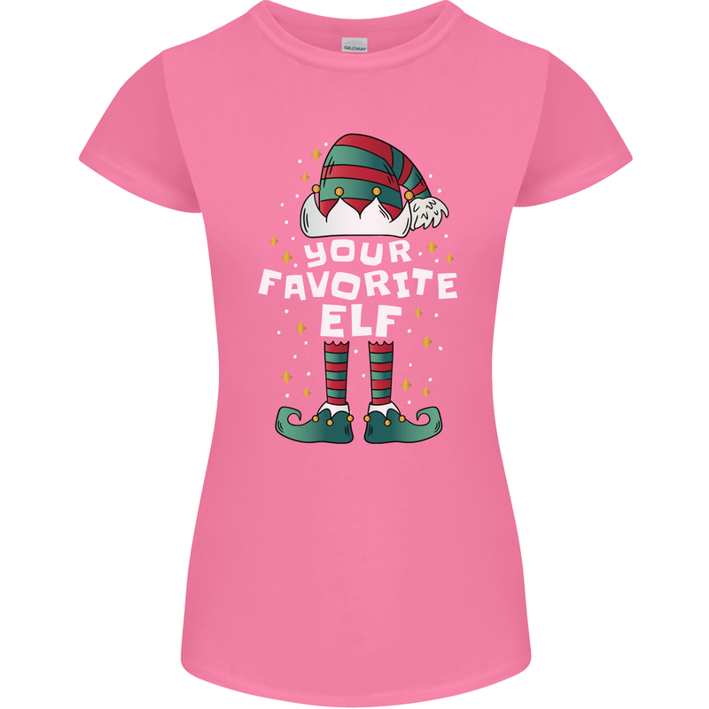 Your Favourite Elf Funny Christmas Xmas Womens Petite Cut T-Shirt Azalea