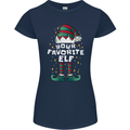 Your Favourite Elf Funny Christmas Xmas Womens Petite Cut T-Shirt Navy Blue