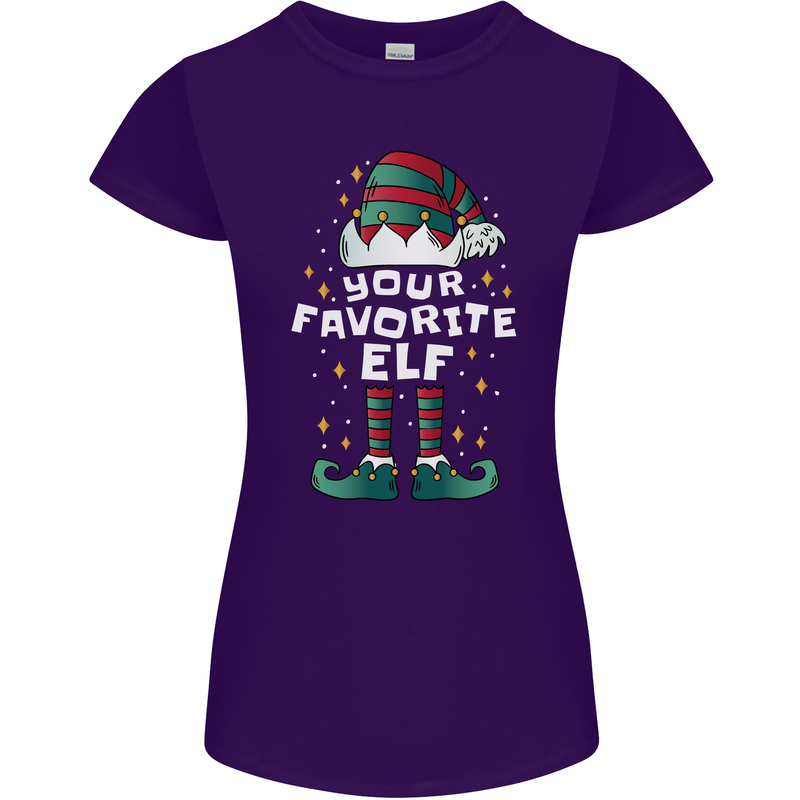 Your Favourite Elf Funny Christmas Xmas Womens Petite Cut T-Shirt Purple