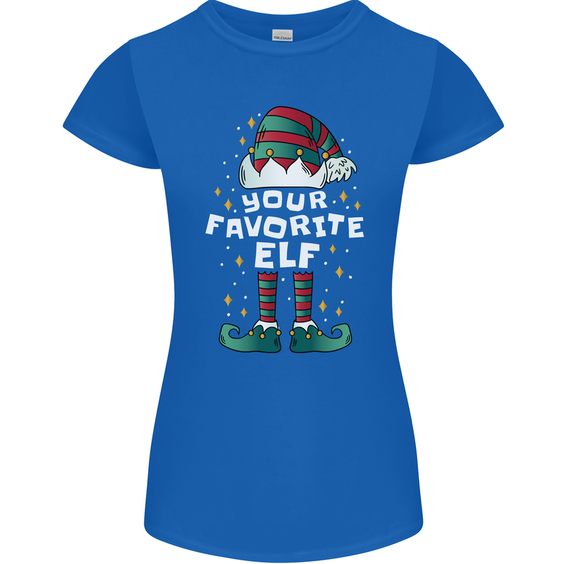 Your Favourite Elf Funny Christmas Xmas Womens Petite Cut T-Shirt Royal Blue