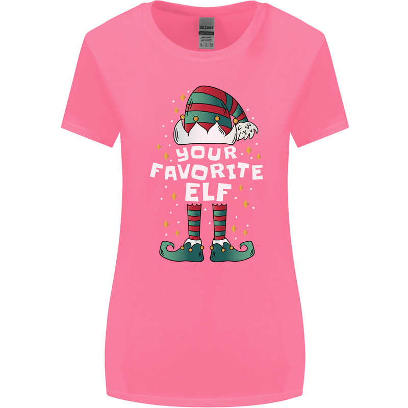 Your Favourite Elf Funny Christmas Xmas Womens Wider Cut T-Shirt Azalea