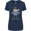 Your Favourite Elf Funny Christmas Xmas Womens Wider Cut T-Shirt Navy Blue