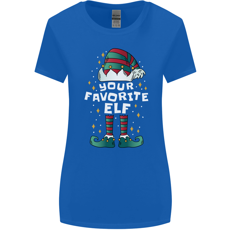 Your Favourite Elf Funny Christmas Xmas Womens Wider Cut T-Shirt Royal Blue