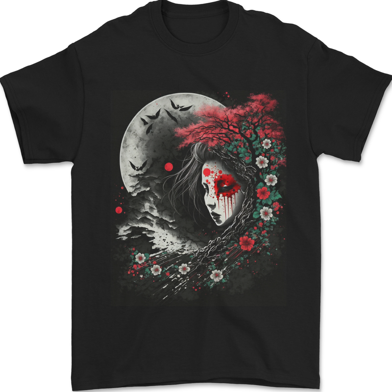 Yuki Onna Japanese Folklaw Gothic Halloween Mens T-Shirt 100% Cotton Black