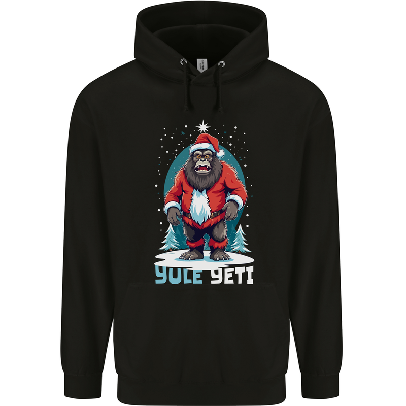 Yule Yeti Funny Christmas Bigfoot Sasquatch Xmas Childrens Kids Hoodie Black