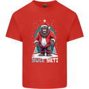 Yule Yeti Funny Christmas Bigfoot Sasquatch Xmas Kids T-Shirt Childrens Red