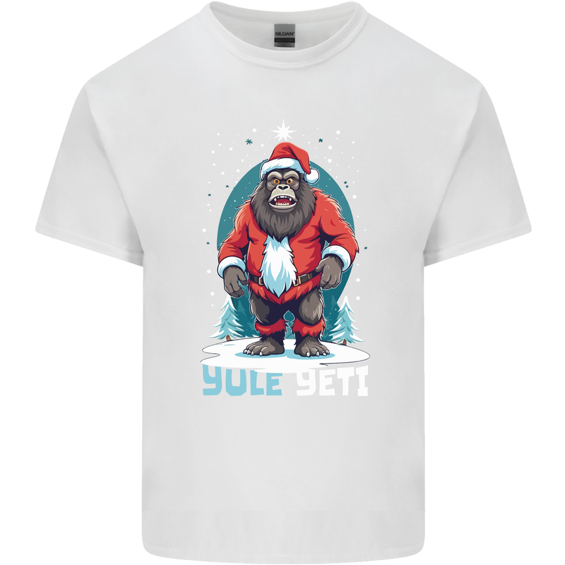 Yule Yeti Funny Christmas Bigfoot Sasquatch Xmas Kids T-Shirt Childrens White