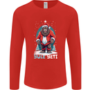 Yule Yeti Funny Christmas Bigfoot Sasquatch Xmas Mens Long Sleeve T-Shirt Red