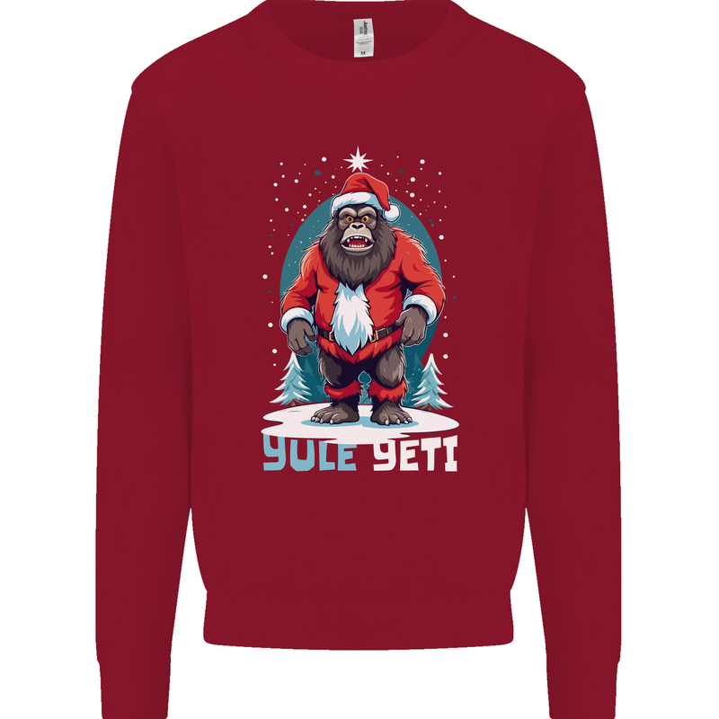 Yule Yeti Funny Christmas Bigfoot Sasquatch Xmas Mens Sweatshirt Jumper Red