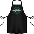 Zander Pikeperch Fish Fishing Fisherman Cotton Apron 100% Organic Black