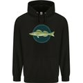 Zander Pikeperch Fish Fishing Fisherman Mens 80% Cotton Hoodie Black