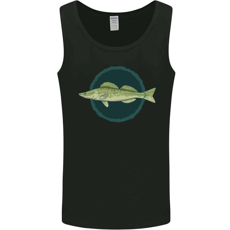 Zander Pikeperch Fish Fishing Fisherman Mens Vest Tank Top Black