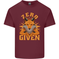 Zero Fox Given Funny Offensive F#cks Mens Cotton T-Shirt Tee Top Maroon