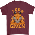 Zero Fox Given Funny Offensive F#cks Mens T-Shirt 100% Cotton Maroon
