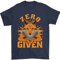 Zero Fox Given Funny Offensive F#cks Mens T-Shirt 100% Cotton Navy Blue