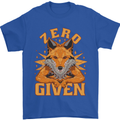 Zero Fox Given Funny Offensive F#cks Mens T-Shirt 100% Cotton Royal Blue