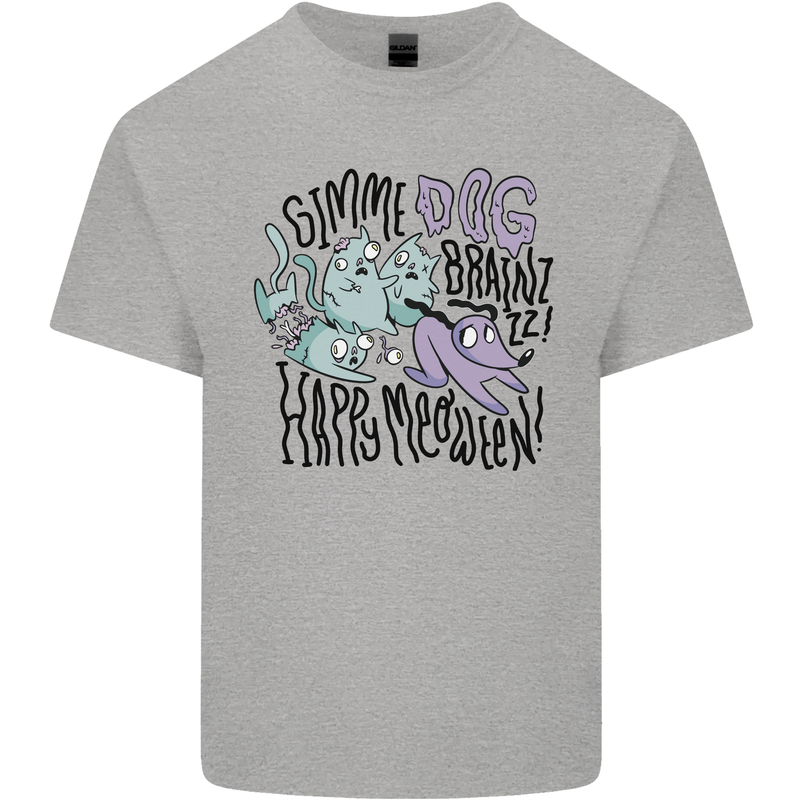 Zombie Cats Funny Halloween Dog Brains Kids T-Shirt Childrens Sports Grey