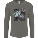 Zombie Cats Funny Halloween Dog Brains Mens Long Sleeve T-Shirt Charcoal