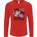 Zombie Cats Funny Halloween Dog Brains Mens Long Sleeve T-Shirt Red