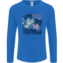 Zombie Cats Funny Halloween Dog Brains Mens Long Sleeve T-Shirt Royal Blue