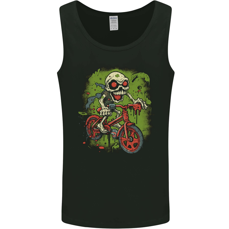 Zombie Cyclist Halloween Bicycle BMX Demon Skull Mens Vest Tank Top Black