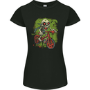 Zombie Cyclist Halloween Bicycle BMX Demon Skull Womens Petite Cut T-Shirt Black
