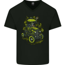Zombie Hot Rod Halloween Horror Mens V-Neck Cotton T-Shirt Black
