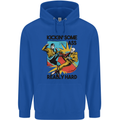 Zombie Kickin Some Ass Really Hard Mens 80% Cotton Hoodie Royal Blue