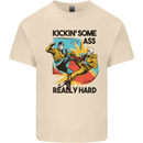 Zombie Kickin Some Ass Really Hard Mens Cotton T-Shirt Tee Top Natural