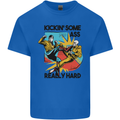 Zombie Kickin Some Ass Really Hard Mens Cotton T-Shirt Tee Top Royal Blue