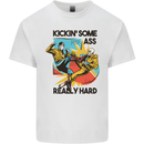 Zombie Kickin Some Ass Really Hard Mens Cotton T-Shirt Tee Top White
