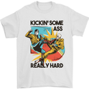 Zombie Kickin Some Ass Really Hard Mens T-Shirt 100% Cotton White
