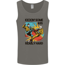 Zombie Kickin Some Ass Really Hard Mens Vest Tank Top Charcoal