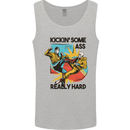 Zombie Kickin Some Ass Really Hard Mens Vest Tank Top Sports Grey