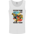 Zombie Kickin Some Ass Really Hard Mens Vest Tank Top White