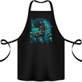 Zombie Rocker Rock n Roll Heavy Metal Guitar Skull Cotton Apron 100% Organic Black