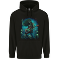 Zombie Rocker Rock n Roll Heavy Metal Guitar Skull Mens 80% Cotton Hoodie Black