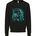 Zombie Rocker Rock n Roll Heavy Metal Guitar Skull Mens Sweatshirt Jumper Black