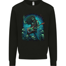 Zombie Rocker Rock n Roll Heavy Metal Guitar Skull Mens Sweatshirt Jumper Black