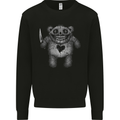 Zombie Teddy Bear With a Knife Halloween Horror Mens Sweatshirt Jumper Black