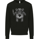 Zombie Teddy Bear With a Knife Halloween Horror Mens Sweatshirt Jumper Black