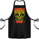 Zombies Never Die Halloween Skull Horror Cotton Apron 100% Organic Black