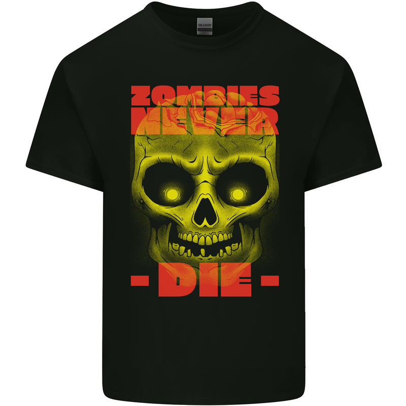Zombies Never Die Halloween Skull Horror Kids T-Shirt Childrens Black