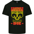 Zombies Never Die Halloween Skull Horror Mens Cotton T-Shirt Tee Top Black