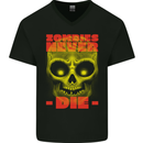 Zombies Never Die Halloween Skull Horror Mens V-Neck Cotton T-Shirt Black