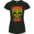 Zombies Never Die Halloween Skull Horror Womens Petite Cut T-Shirt Black