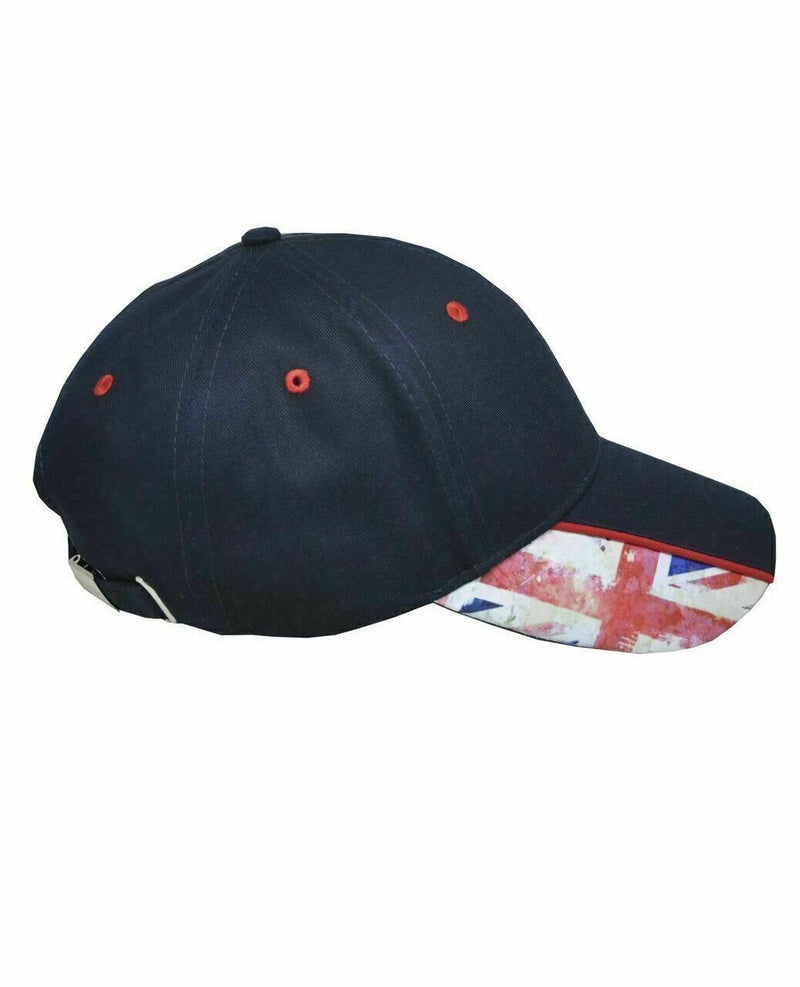 Navy Cotton TVR & Union Jack On The Side Baseball Cap Official Merchandise