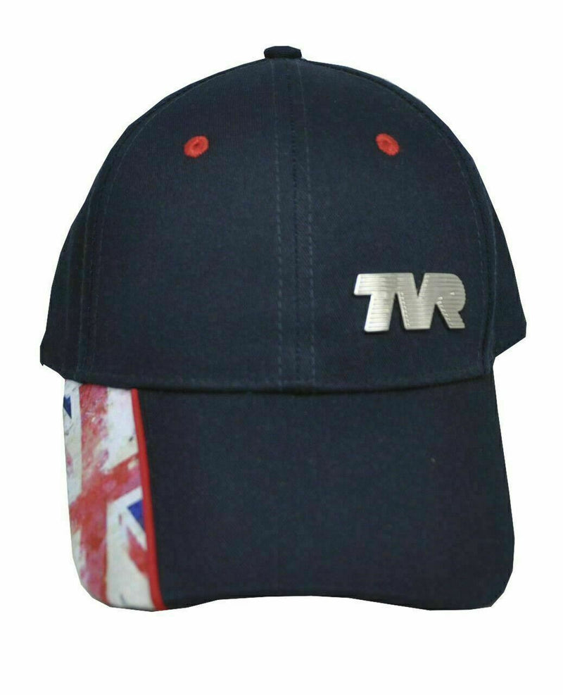 Navy Cotton TVR & Union Jack On The Side Baseball Cap Official Merchandise