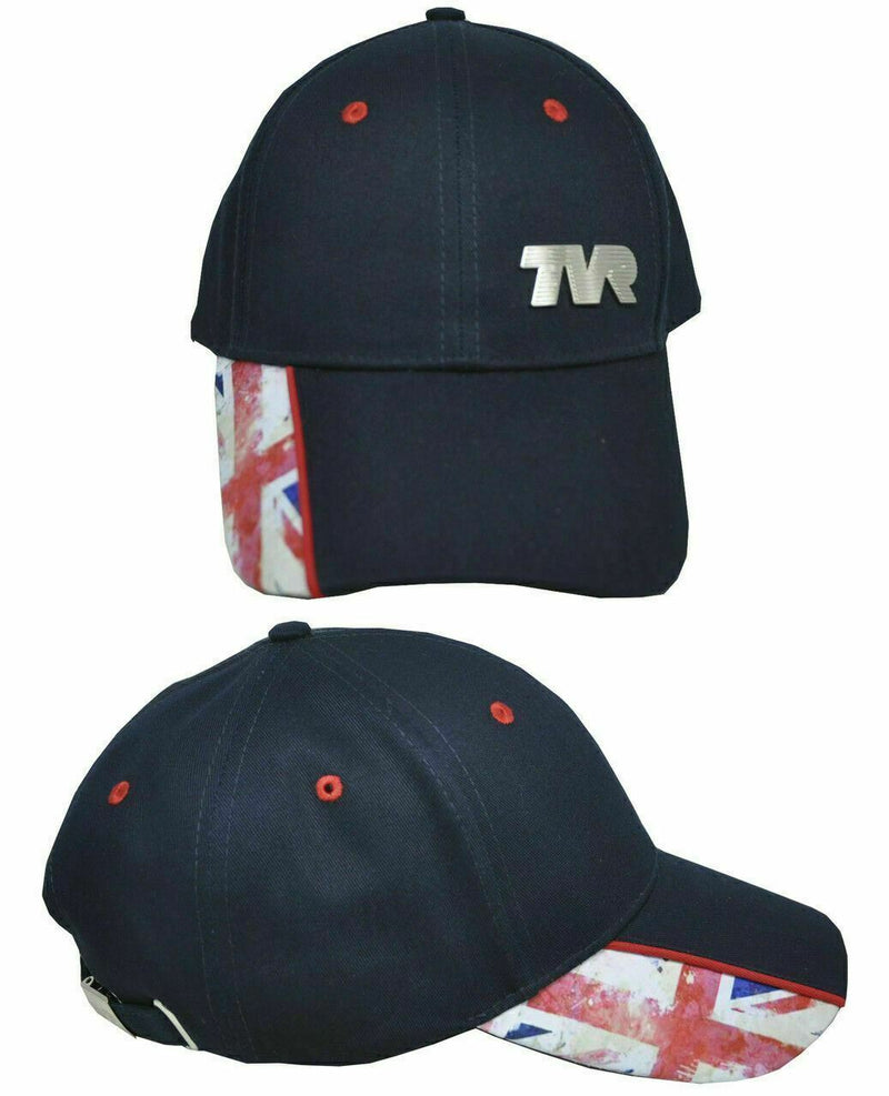 Navy Cotton TVR & Union Jack On The Side Baseball Cap Official Merchandise