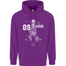 09 Motorbike Rider Biker Motorcycle Childrens Kids Hoodie Purple